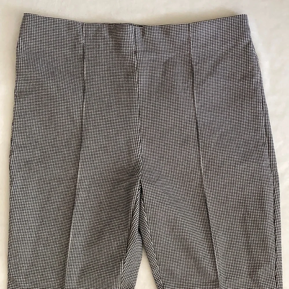 Massimo Fabbro Italy | Houndstooth Front Seam Pull On Crop Pants Black/White 10 - Picture 2 of 11